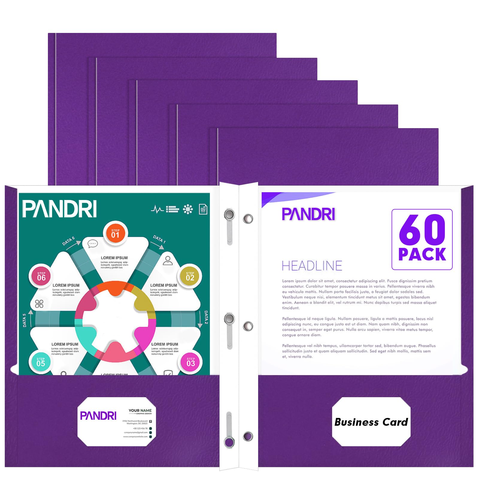 Two Pocket Folders with Prongs